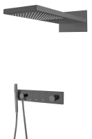 Душевой комплект Boheme Zodiac 132-SGM 230 мм, соесителем, графит глянец