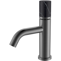 Смеситель для раковины Boheme Stick Mramor Black 121-GM-MR-B графит матовый/черный мрамор