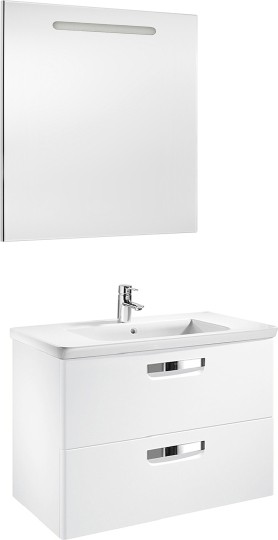тумба под раковину roca the gap 80 zru9302732 подвесная белая матовая