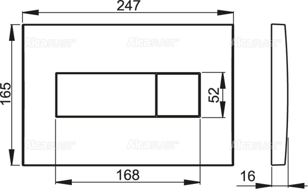 кнопка смыва alcaplast basic m378 для инсталляции, пластиковая, черный
