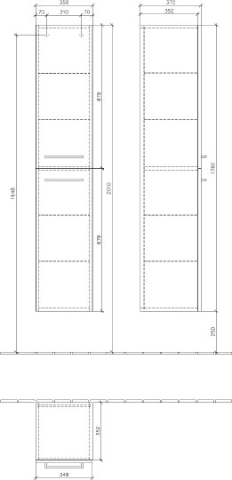 шкаф-пенал villeroy & boch avento 35 crystal white, r