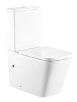 Унитаз компакт Azario Terra AZ-6003-A напольный, безободковый, слив "Торнадо", с бачком и сиденьем микролифт, 61х36.5х83.5 см, белый