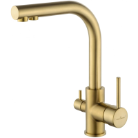 Смеситель для кухни c подключением фильтра WONZON & WOGHAND, брашированное золото (WW-88458005-BG)