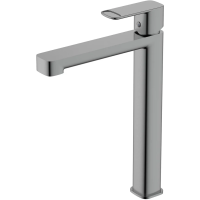 Смеситель для раковины AQUAme Parma AQM6614GM без донного клапана, оружейная сталь