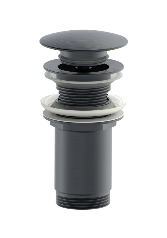 Донный клапан Wonzon & Woghand WW-88SS09-BGM для раковины, с переливом, темный графит матовый