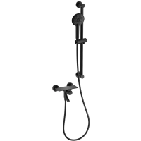 Смеситель для ванны Wonzon & Woghand Click WW-FE05L222-MB с душевым гарнитуром, черный матовый