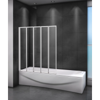 Шторка на ванну Cezares Relax 120 L RELAX-V-5-120/140-P-Bi-L профиль Серый стекло рифленое