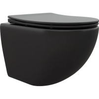 Унитаз Cerutti SPA Sella Aria MB CT9160 подвесной, безободковый, с сиденьем микролифт, цвет черный матовый