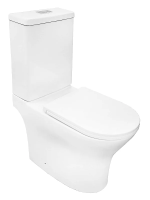 Унитаз компакт Azario Tesoro AZ-8501 напольный, безободковый, слив "Торнадо", с бачком и сиденьем микролифт, 65х35х83.5 см, белый