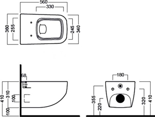 унитаз подвесной безободковый hatria next a0y1f102, без сиденья, черный матовый
