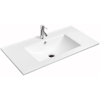 Раковина CeramaLux 9010E полувстраиваемая, 101x46 см, белая