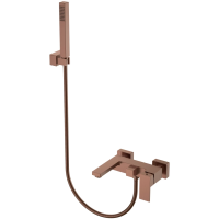 Смеситель для ванны Boheme Qubic 473-BRB с душевым гарнитуром, бронза матовая