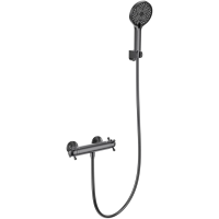 Термостат для душа Wonzon & Woghand WW-B2048-A-BGG с душевым гарнитуром, темный графит матовый