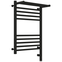 Полотенцесушитель электрический 600x400 черный матовый МЭМ правый Сунержа Богема с полкой 3.0 31-5807-6040