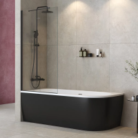 Шторка на ванну Cezares Liberta LIBERTA-V-1-TB-80/155-C-NERO 80 см, профиль черный матовый, стекло прозрачное
