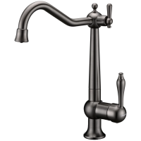 Смеситель для кухни с подключением к фильтру Paulmark Retro Re213226-GM, цвет вороненая сталь