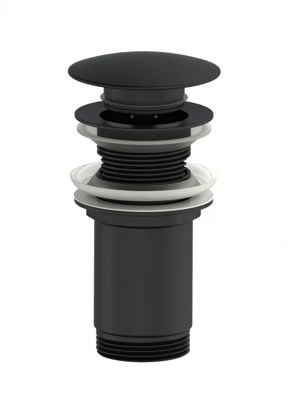 Донный клапан Wonzon & Woghand WW-88SS09-MB для раковины, с переливом, черный матовый