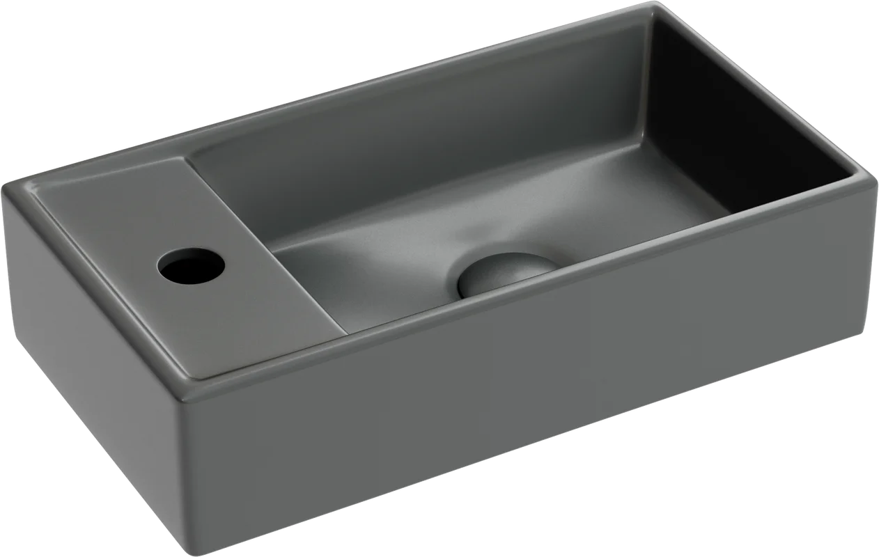 Раковина Ceramicanova Element CN6051RMDH подвесная, чаша справа, 41.7х21.7 см, темный антрацит матовый