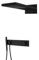 Душевой комплект Boheme Zodiac 132-B 230 мм, соесителем, черный матовый