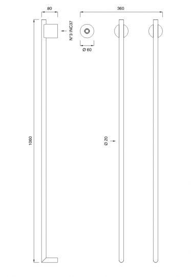 полотенцесушитель электрический cea design equilibrio eqb 32 s сатинированная сталь