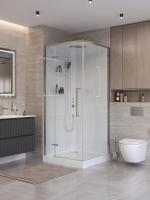 Душевая кабина BelBagno Uno UNO-CAB-A-1-90-C-Cr-Bi-TOP-L 90x90x212,5 см L, с крышей, низкий поддон, профиль хром, стекло прозрачное