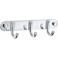 Планка с крючками Wonzon & Woghand WW-9384-3 для ванны, хром
