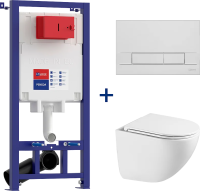 Комплект Lemark Glazer 100801427, безободковый, с микролифтом, кнопка смыва хром глянец