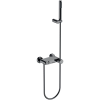 Смеситель для ванны Boheme Stick Spirale 123-SGM.4 с душевым гарнитуром, графит глянец