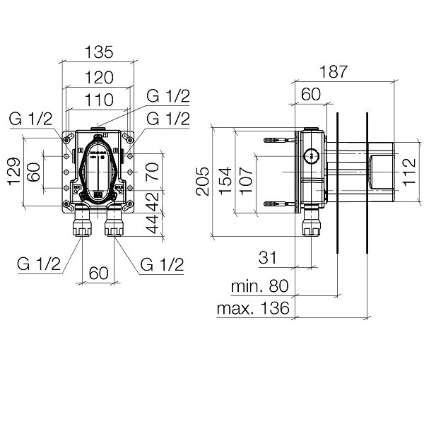 внутренняя часть dornbracht 35.425.970.90 термостата