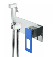 Гигиенический душ со смесителем Boheme Q 147-CRUW Хром Синий