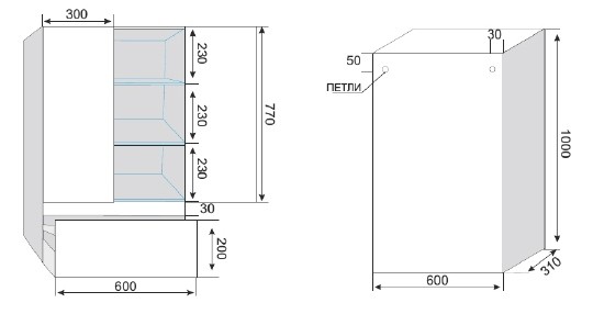 шкаф подвесной style line атлантика 100 ясень перламутр с ящиком