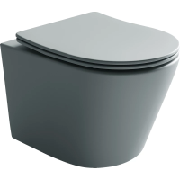 Унитаз Ceramicanova Balearica Rimless CN6000MH подвесной, безоботковый, с сидение микролифт, антрацит матовый