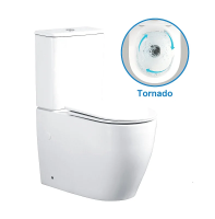 Унитаз компакт Azario Bonelle AZ-1229A напольный, безободковый, слив "Торнадо", с бачком и сиденьем микролифт, 63х35.5х79.5 см, белый