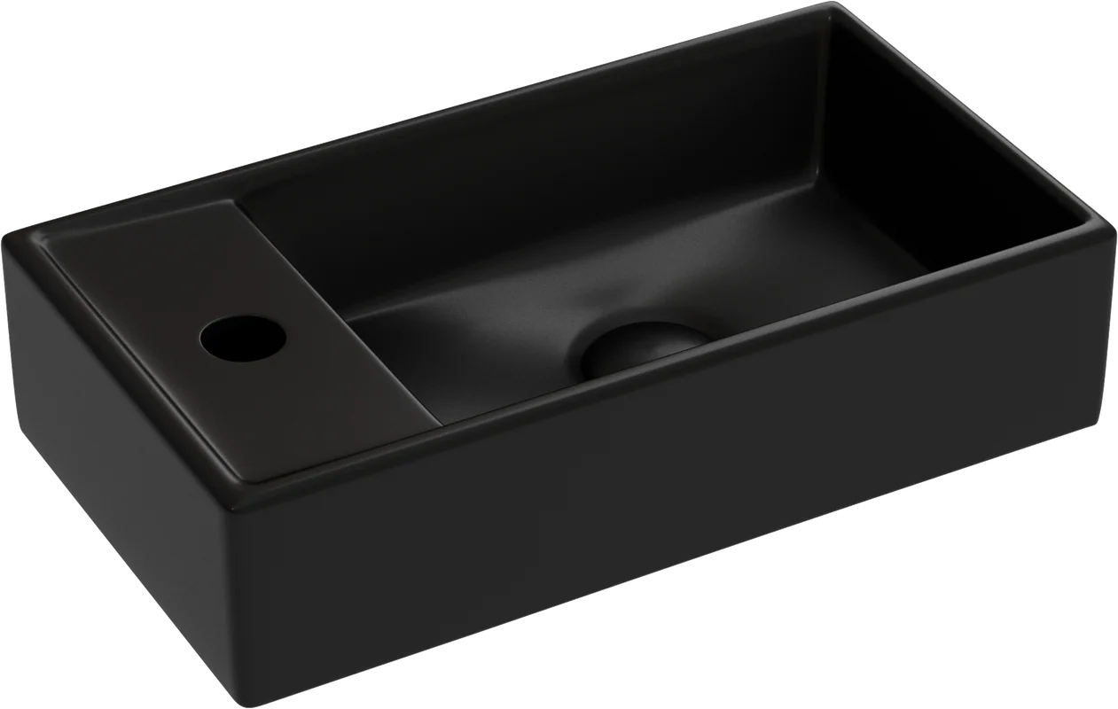 Раковина Ceramicanova Element CN6051RMB подвесная, чаша справа, 41.7х21.7 см, черная матовая