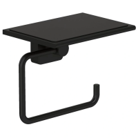 Держатель туалетной бумаги Kludi Vela S 2597139 с полкой для телефона, черный матовый