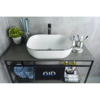 Раковина в ванную накладная CeramaLux 50 см,D1302H011 белая