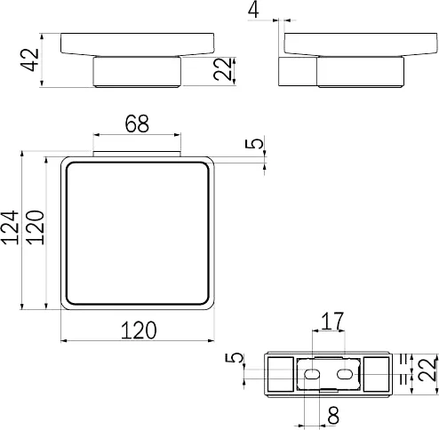 Мыльница Inda Indissima A88110CR21 хром