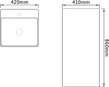 раковина напольная 42x41 см santiline sl-4005
