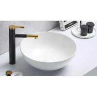 Раковина в ванную накладная 41 см CeramaLux 104MW бело-матовая