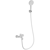 Смеситель для ванны Wonzon & Woghand Alfa WW-AE3204-MW с душевым гарнитуром, белый матовый
