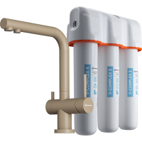 Смеситель Omoikiri Nagano-P + Pure Drop Lite 4217.8028P для кухни, карамель