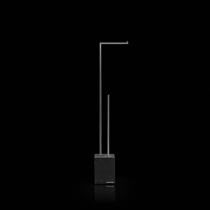 Напольная стойка Antonio Lupi Biviocombi BIVIOCOMBI1.8/steel.nero marquinia сатин/черный мрамор