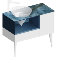 Тумба 97 см Kerama Marazzi Cono CO.97\GEN, белый матовый/синий матовый