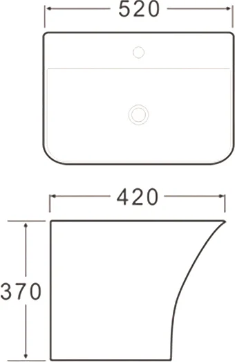 раковина santiline sl-4021 подвесная, 50x45 см, белая
