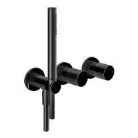 Смеситель Gessi Habito Cesello 70438#706 для ванны, встраиваемый, однорычажный, с переключателем на 2 положения, с ручным душем, настенным держателем, цвет Black Metal PVD