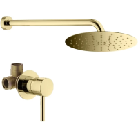 Душевой комплект Plumberia Selection IXO KITXO01OR 250 мм, со смесителем, золотой