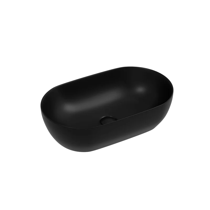 Раковина накладная Ceramicanova Twist овальная 50 см черный матовый CN12001MB