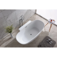 Ванна из литьевого мрамора Timo Lumi Solid Surface LUMI1770 177x89,5 см, отдельностоящая, белый матовый