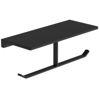 Держатель туалетной бумаги Wonzon & Woghand Eclipse WW-9156-BL с полкой для телефона, двойной, черный матовый