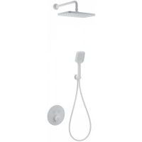 Душевой комплект Wonzon & Woghand WW-D2017-A-MW 300x200 мм, с термостатом, белый матовый